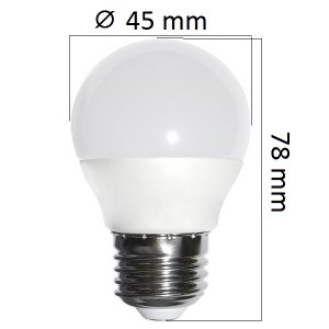 LED  žárovka E27 6W  480lm G45, denní, ekvivalent 40W
