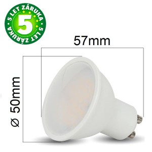 Prémiová LED žárovka GU10 SAMSUNG čipy 5W 400lm teplá