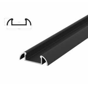 Hliníkový profil BRG-2 2m pro LED pásky, černý