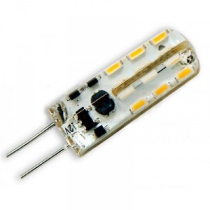 LED žárovka 2W 24xSMD3014 G4 220lm TEPLÁ silikon 12V DC