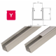 Hliníkový profil LUMINES Y 2m pro LED pásky, stříbrný eloxovaný