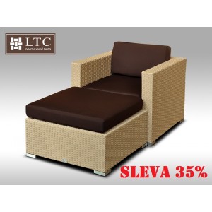 Umělý ratan - luxusní sedací souprava ALLEGRA I písková 1-2 osoby