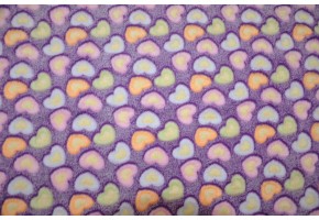 Deka mikroplyš 150x200 cm - fialová srdce