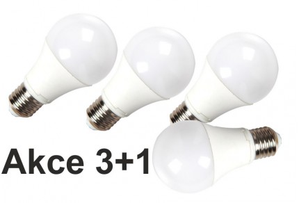 Akce: LED žárovka E27 10W 800 lm teplá  3+1