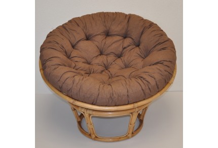 Ratanový papasan 115 cm  medový - polstr hnědý melír