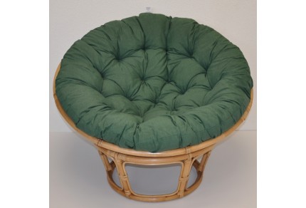 Ratanový papasan 115 cm  medový - polstr tmavě zelený melír