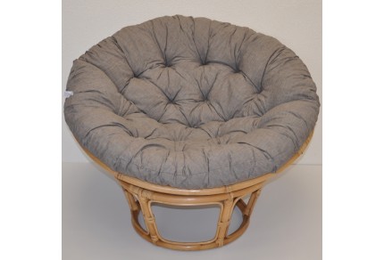 Ratanový papasan 115 cm  medový - polstr šedý melír