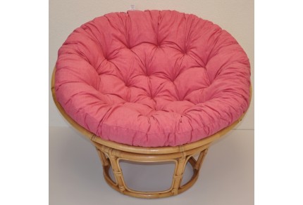 Ratanový papasan 115 cm  medový - polstr malinový melír