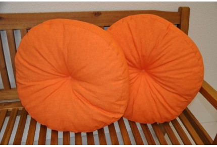 Polštář kulatý velký oranžový set 2 kusy