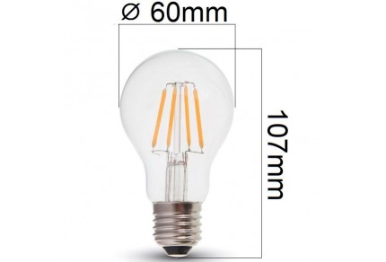 Retro LED žárovka E27 4W 400lm denní, filament, ekvivalent 40W