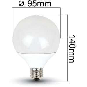 LED žárovka E27 10W 810lm G95 denní, ekvivalent 60W
