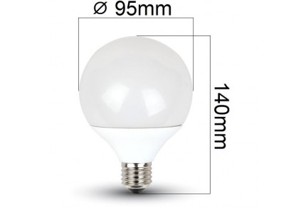LED žárovka E27 10W 810lm G95 denní, ekvivalent 60W