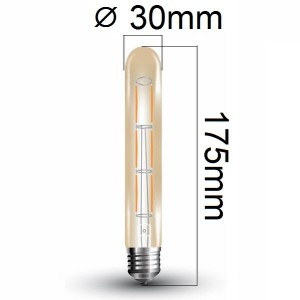 Retro LED žárovka E27 6W 600lm teplá, filament, ekvivalent 50W
