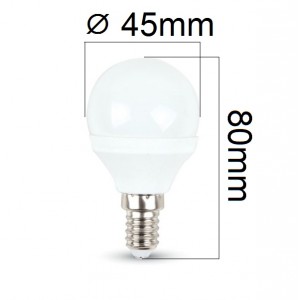 LED žárovka E14 3W 250lm G45 denní,  ekvivalent 25W