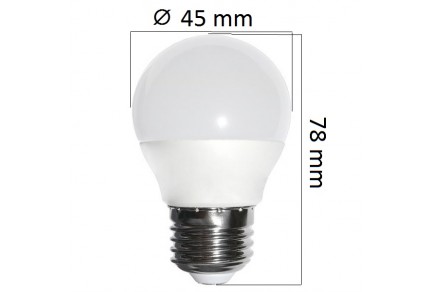 LED  žárovka E27 6W  480lm G45, denní, ekvivalent 40W