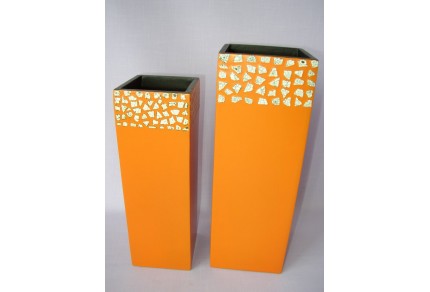 Bambusová váza oranž mozaika