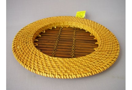 Bambusovo ratanový tácek žlutý