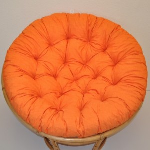 Polstr deluxe na křeslo papasan 100 cm - látka oranžový melír