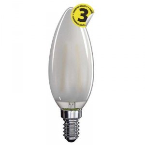 LED žárovka Filament Candle matná A++ 4W E14 teplá bílá
