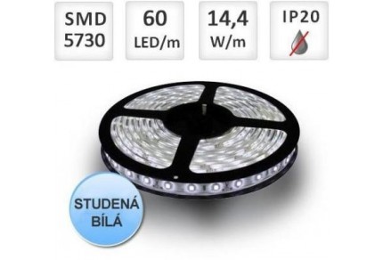 LED pásek PROFI 60ks 5730 14,4W/m, STUDENÁ, cena za 1m