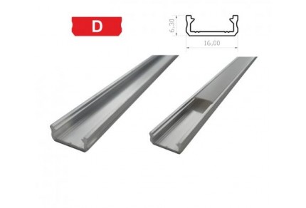 Hliníkový profil LUMINES D 1m pro LED pásky, hliník