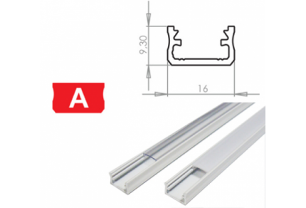 Hliníkový profil LUMINES A 1m pro LED pásky, bílý lakovaný
