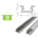 Hliníkový profil LUMINES B zápustný 2m pro LED pásky, hliník
