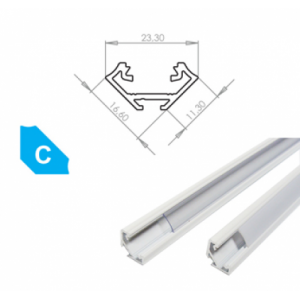 Hliníkový profil LUMINES C 3m pro LED pásky, lakovaný bílý