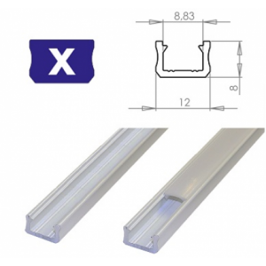 Hliníkový profil LUMINES X 2m pro LED pásky, bílý