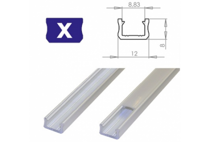 Hliníkový profil LUMINES X 2m pro LED pásky, bílý