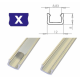 Hliníkový profil LUMINES X 1m pro LED pásky, stříbrný