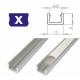 Hliníkový profil LUMINES X 1m pro LED pásky, hliník