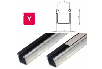 Hliníkový profil LUMINES Y 1m pro LED pásky, hliník